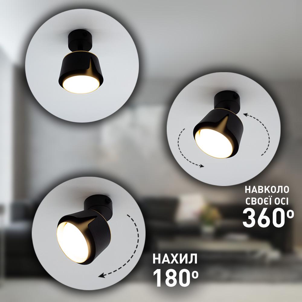 Светильник точечный ESLLSE TELA R DL GX53 100x135 мм Черно-золотой (10528) - фото 3 Светильник точечный ESLLSE TELA R DL GX53 100x135 мм Черно-золотой (10528) - фото 3