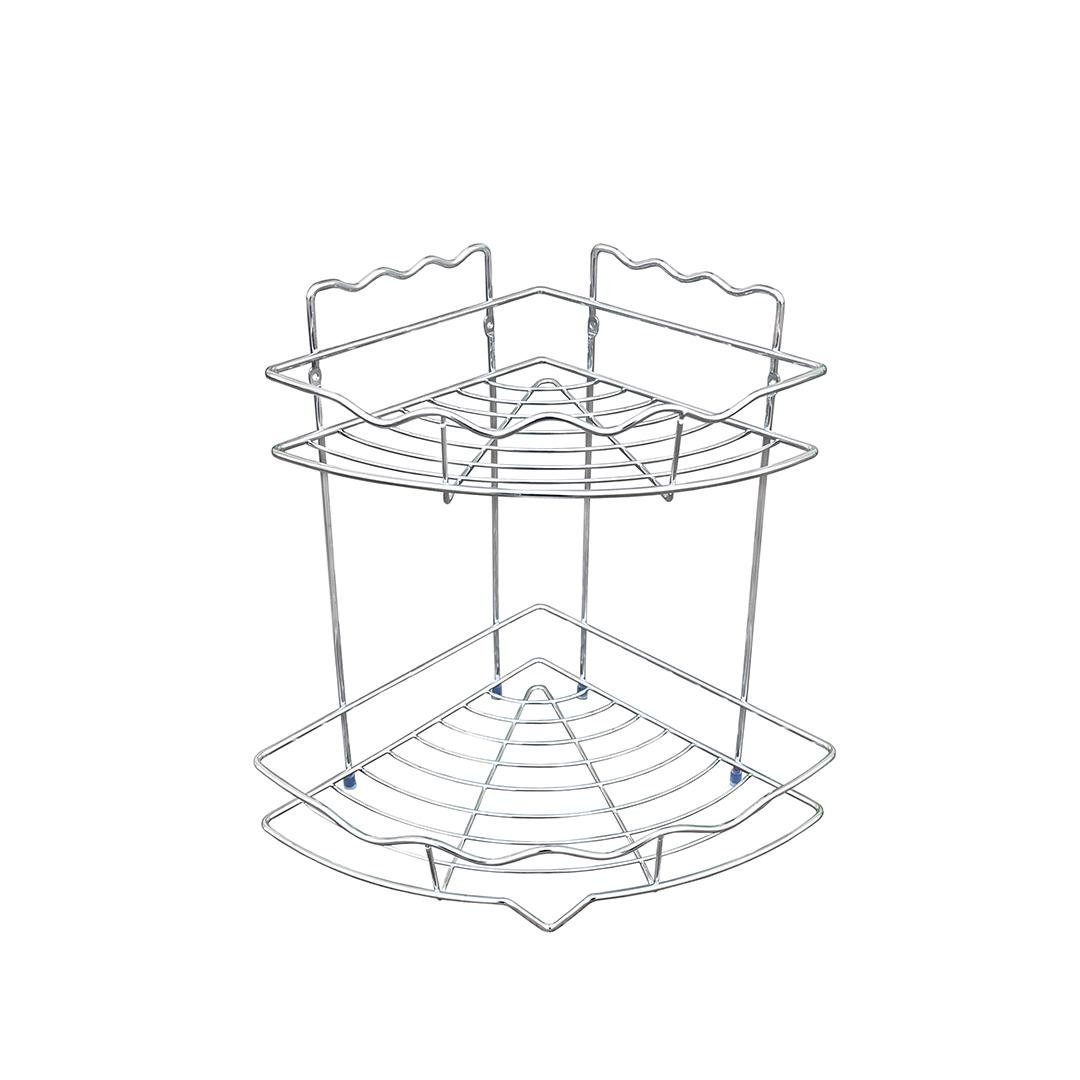 Полка для ванной комнаты двухъярусная Homax 25,5x25,5x33 см Хром (EBA 435)