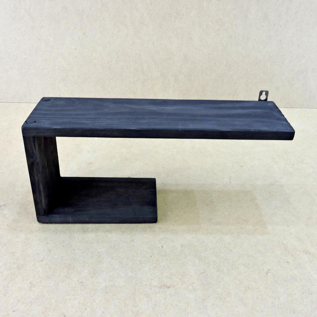 Полка настенная из дерева Борджиа правая инверсия Венге (НСП-0012512)