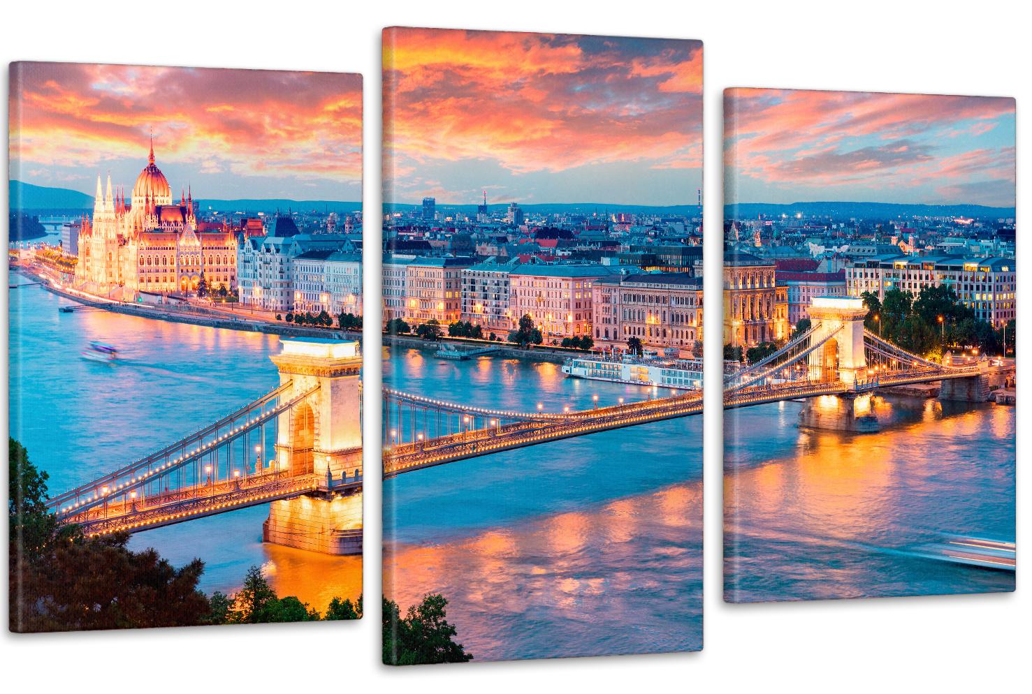 Картина модульная в гостиную/спальню Будапештский мост 53х100 см (Art-631_3)