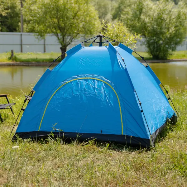 Палатка туристическая двухместная с автоматическим каркасом для походов и кемпинга 200х200х140 см Голубой (147-107-LU-019BL) - фото 2 Палатка туристическая двухместная с автоматическим каркасом для походов и кемпинга 200х200х140 см Голубой (147-107-LU-019BL) - фото 2