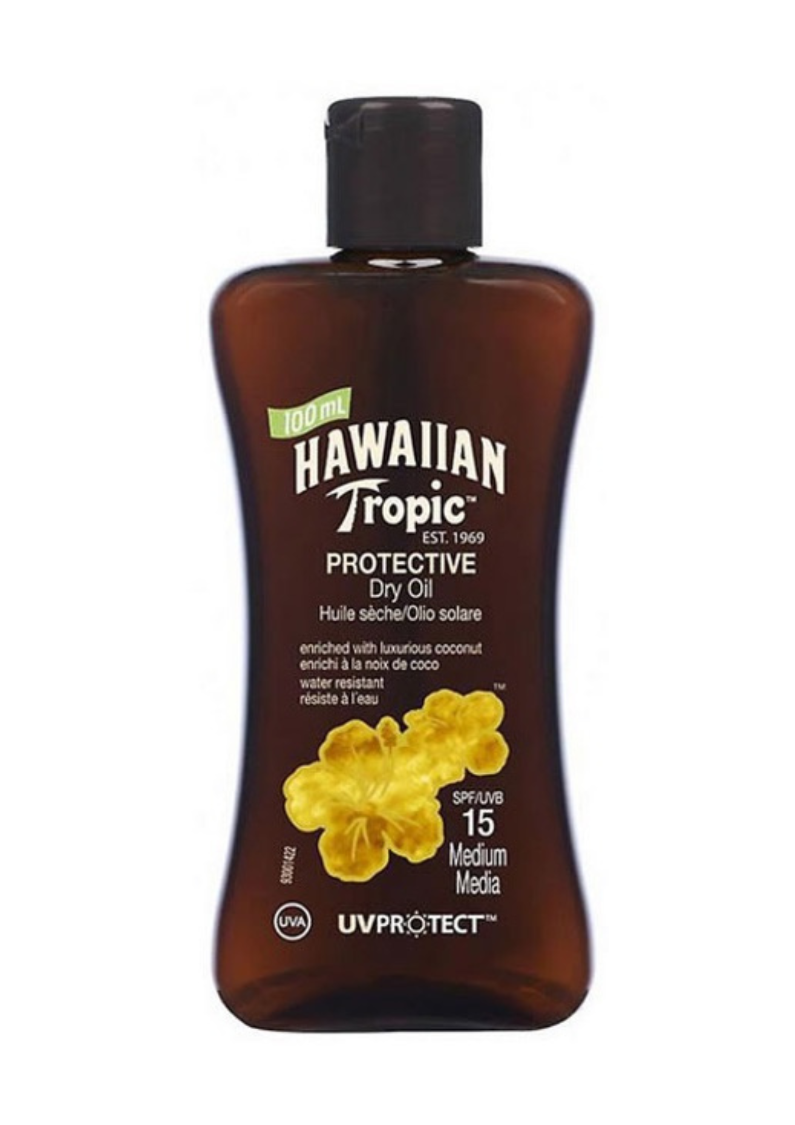 Масло для загара Hawaiian Tropic Protective Dry Oil SPF15 солнцезащитное 100 мл - фото 1