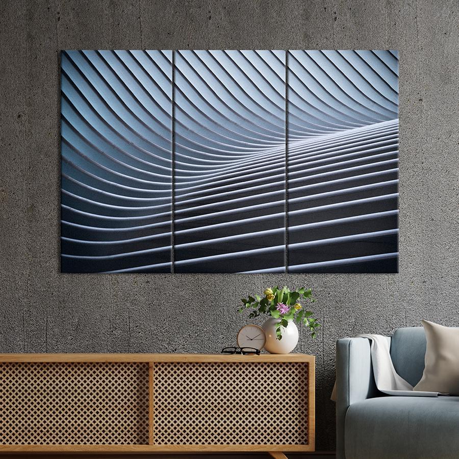 Картина абстракция Металлическая гофрированная абстракция 156x100 см (A908-3)