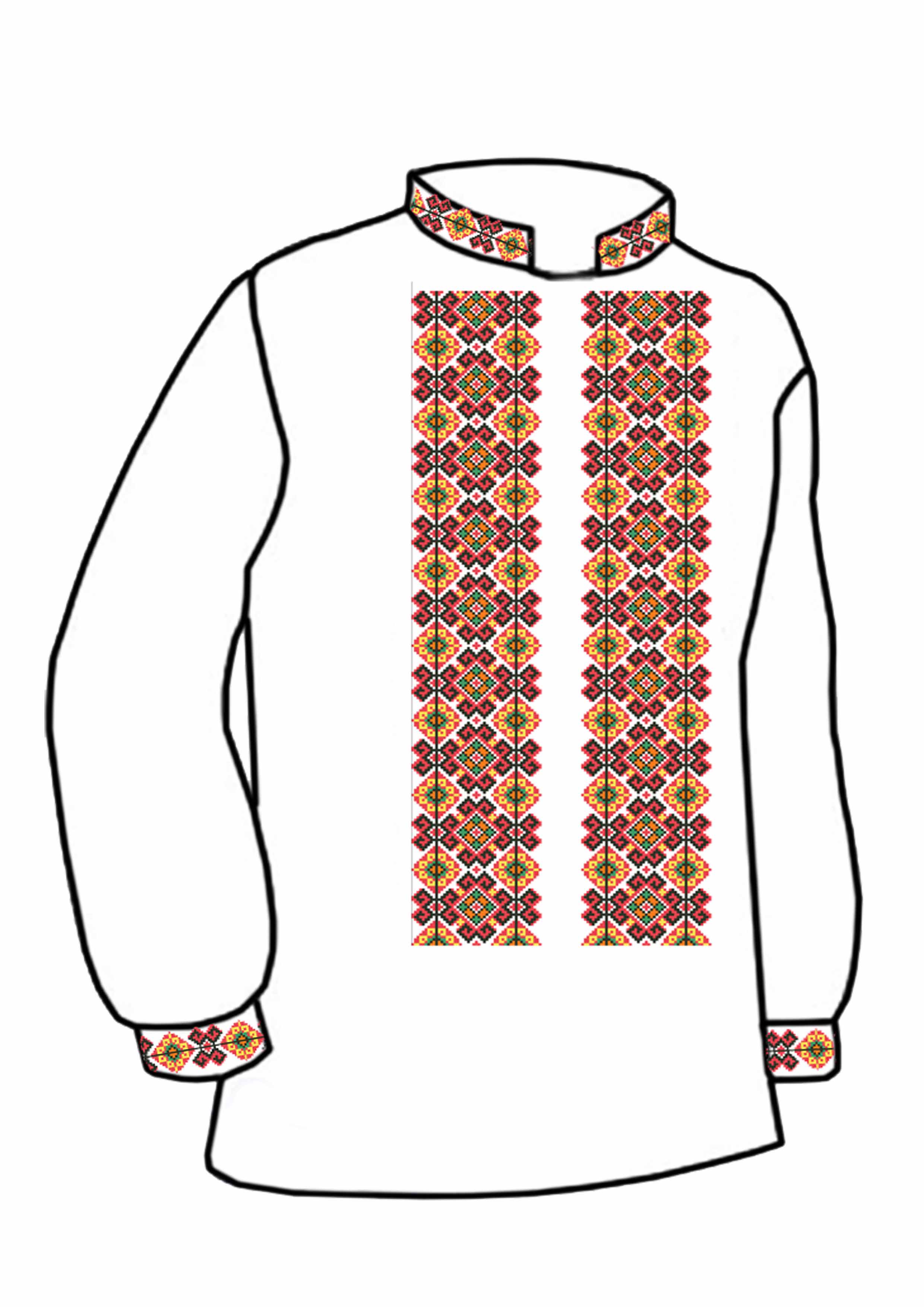 Заготовка для вишивки нитками або бісером сорочка СЧ-13 домоткане полотно