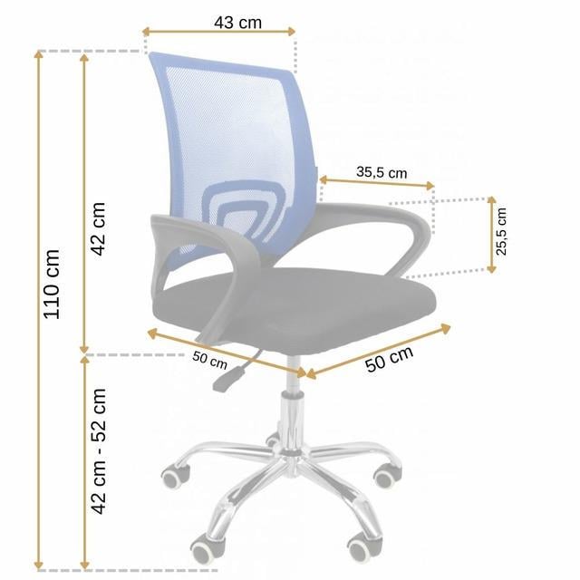 Кресло компьютерное офисное Bonro B-619 Синий (40030001) - фото 11 Кресло компьютерное офисное Bonro B-619 Синий (40030001) - фото 11