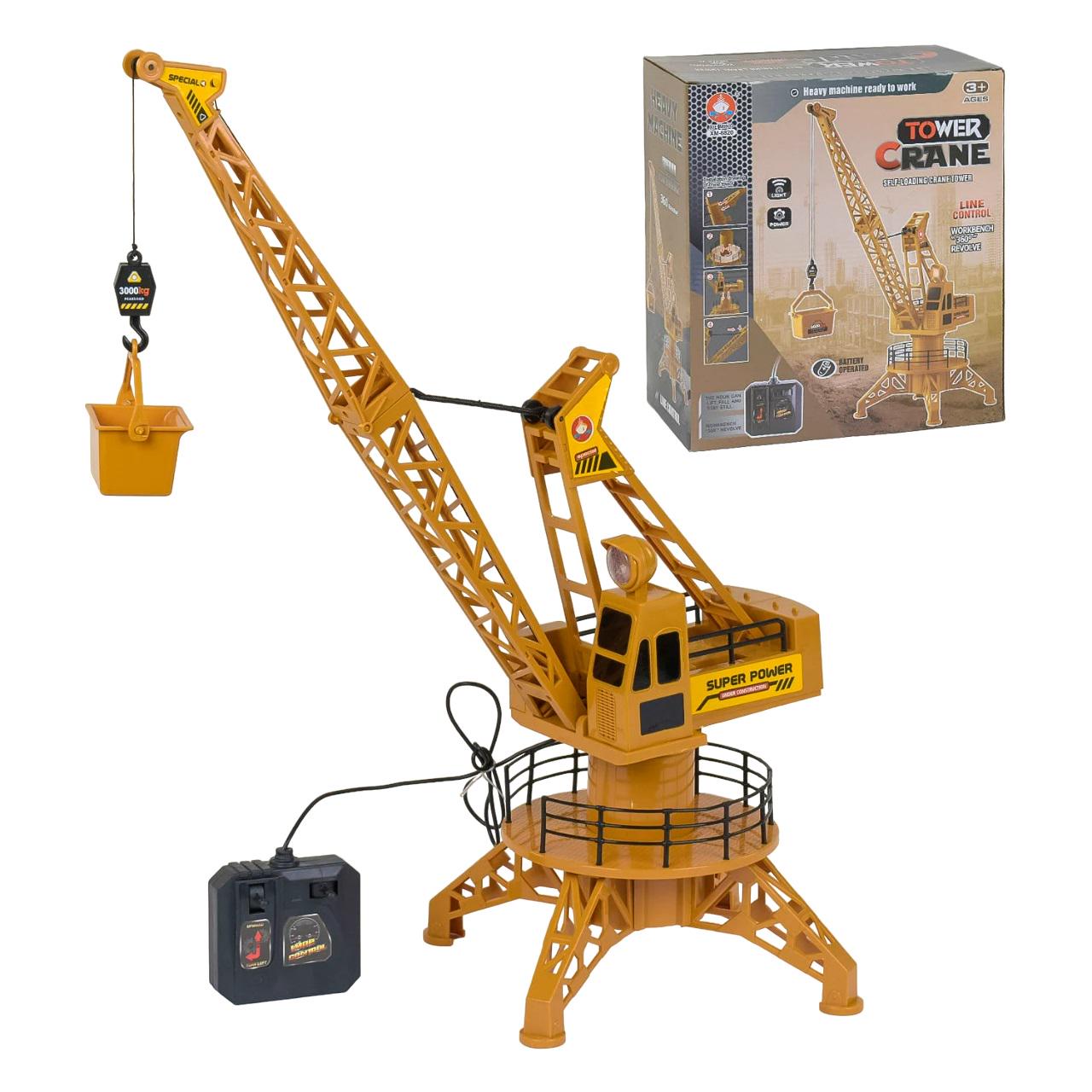 Кран на дистанційному керуванні на батарейках з підсвічуванням прожектора з пультом Yellow (49947) - фото 2 Кран на дистанційному керуванні на батарейках з підсвічуванням прожектора з пультом Yellow (49947) - фото 2