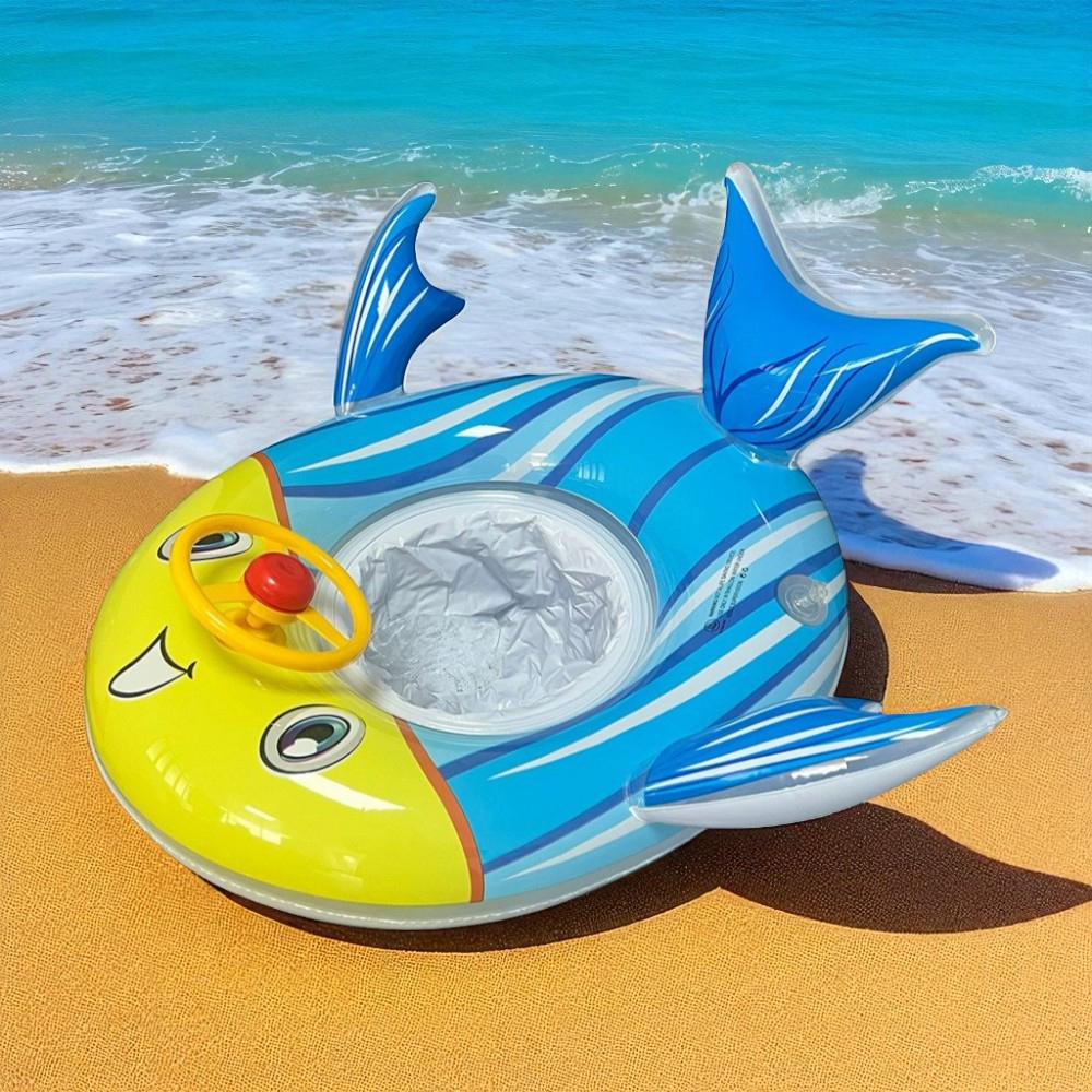 Коло дитяче надувне для плавання Рибка 72x63 см Жовто-Блакитний