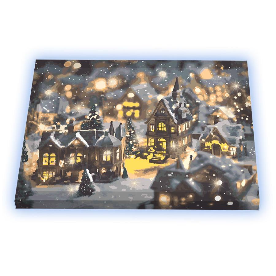 Картина по номерам со светодиодной подсветкой Riviera Blanca Зимний вечер 40x50 см (ГР-025)