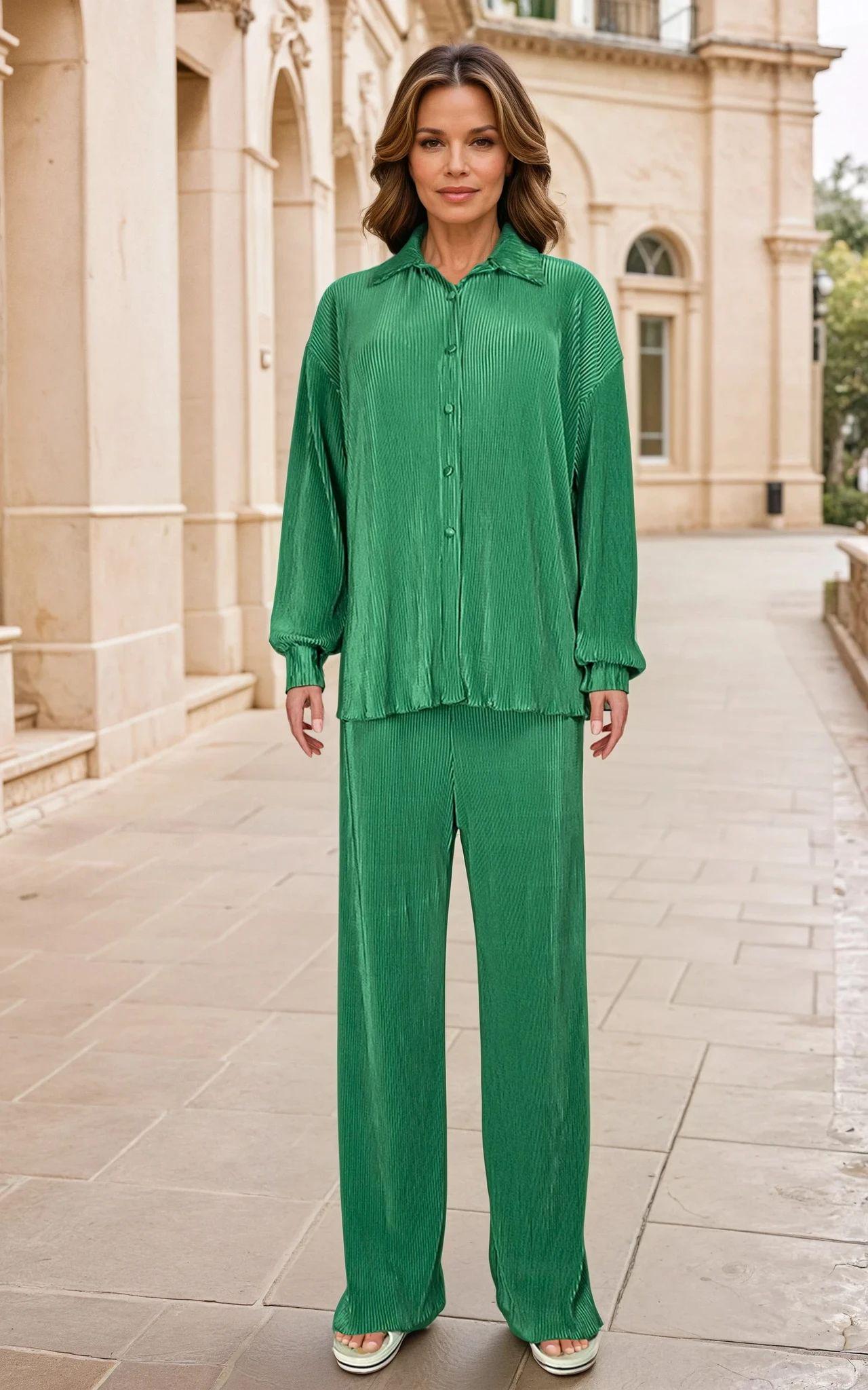 Костюм жіночий літній Number Nine KK-102 р. 46 Зелений (17851789)