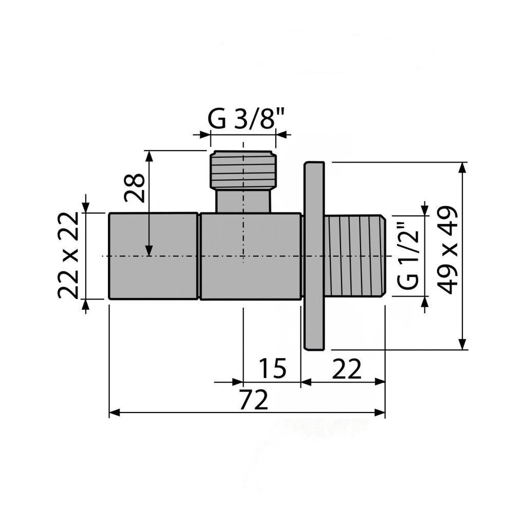 Вентиль запірний кутовий Alca Plast ARV002 1/2"x3/8" зн-зн (84739) - фото 2