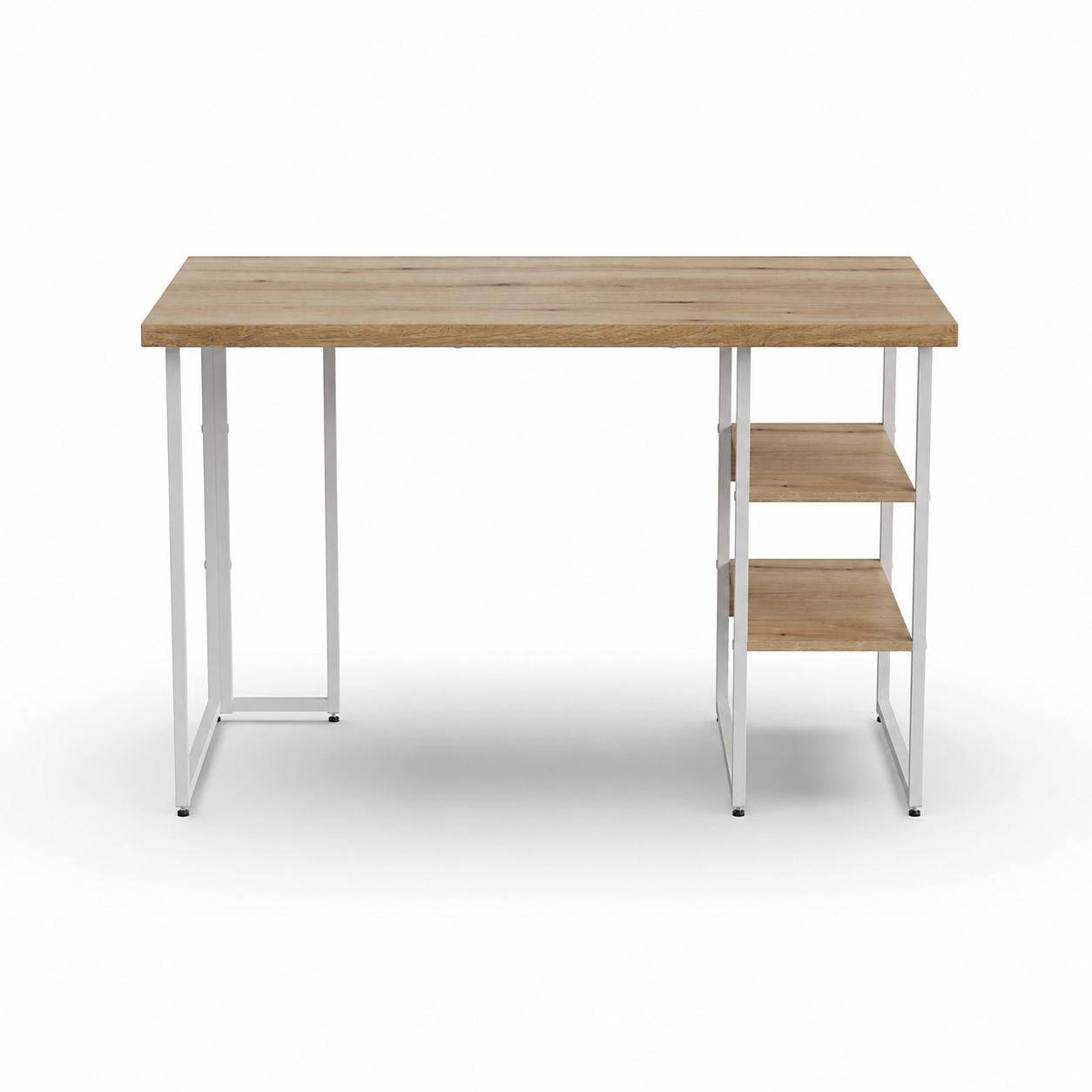 Стол письменный Ferrum-decor Кевин металл/ДСП 32 мм 75x140x7 Белый/Дуб Евок Прибрежный (FRD-108079)