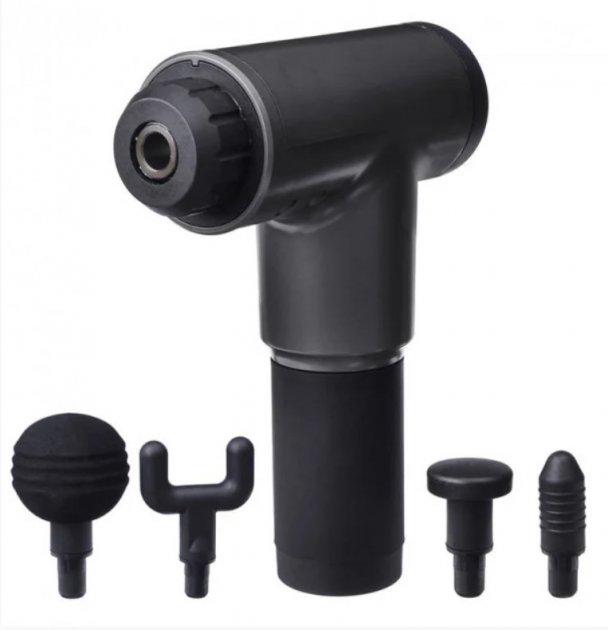 Пистолет для тела Fascial Gun ударный массажный с 4 насадками - фото 7