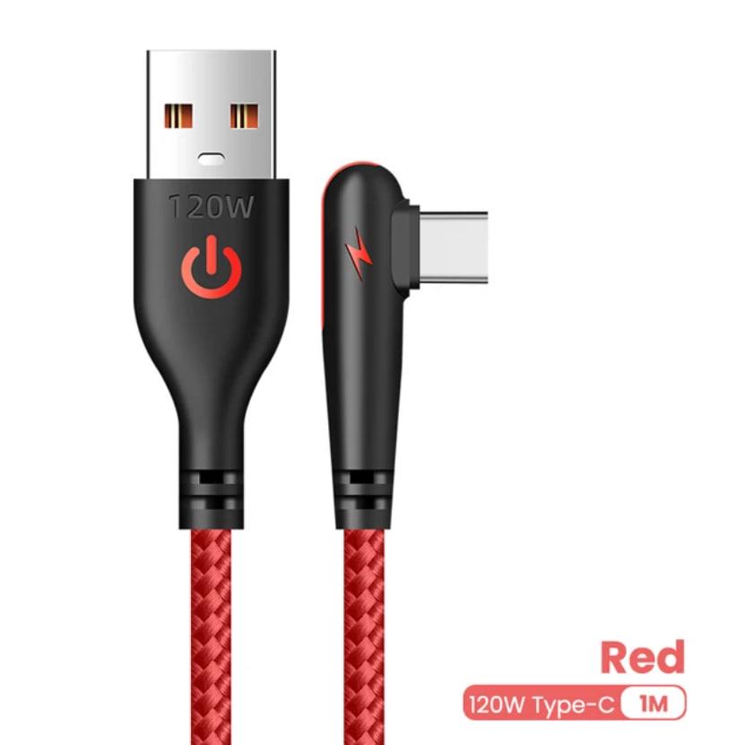 Кабель для быстрой зарядки плетеный USB Type C Красный - фото 5