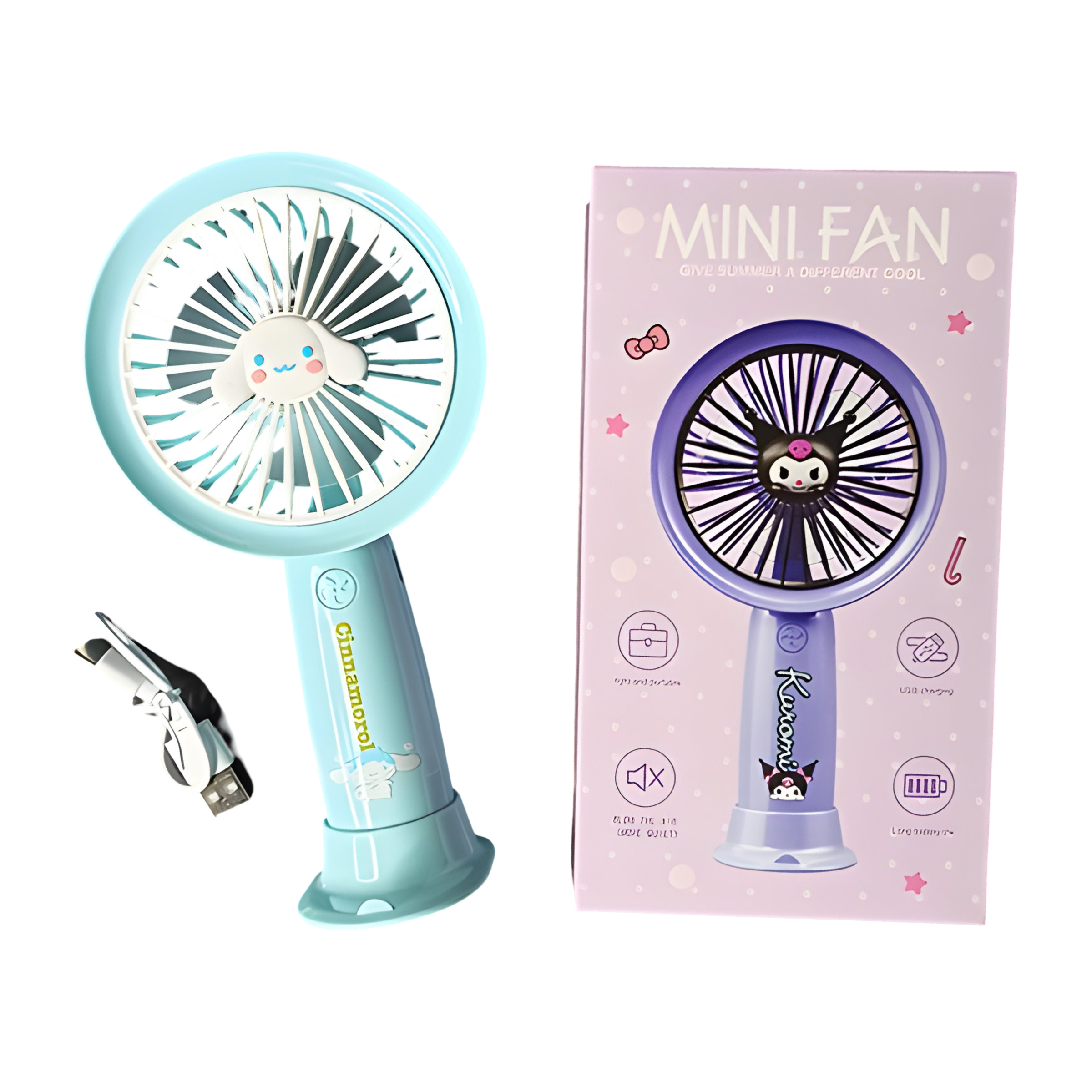 Вентилятор-USB дитячий портативний Cinnamoroll Блакитний (SD-02) - фото 1