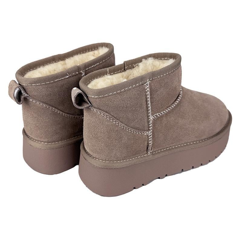 Угги женские замшевые на платформе 205-3 p. 39 25-25,5 см Бежевый - фото 4