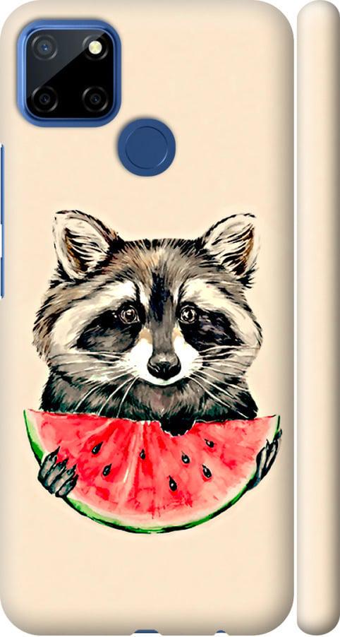 Чехол на Realme 7i Енотик с арбузом (4605m-2486-42517)