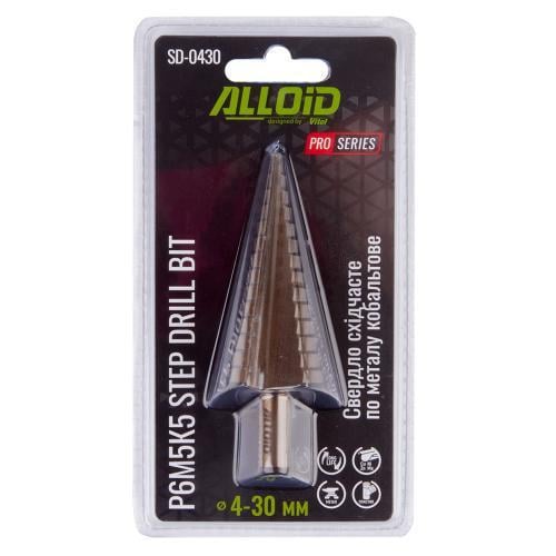 Свердло ступінчасте Alloid Pro по металу кобальтове Р6М5К5 4-30 мм - фото 4
