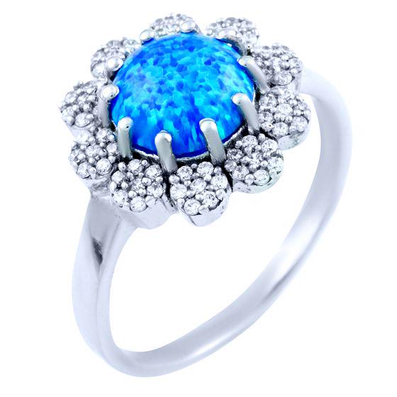 Кольцо серебряное с опалом 3,09 г р. 18,5 (1318904)