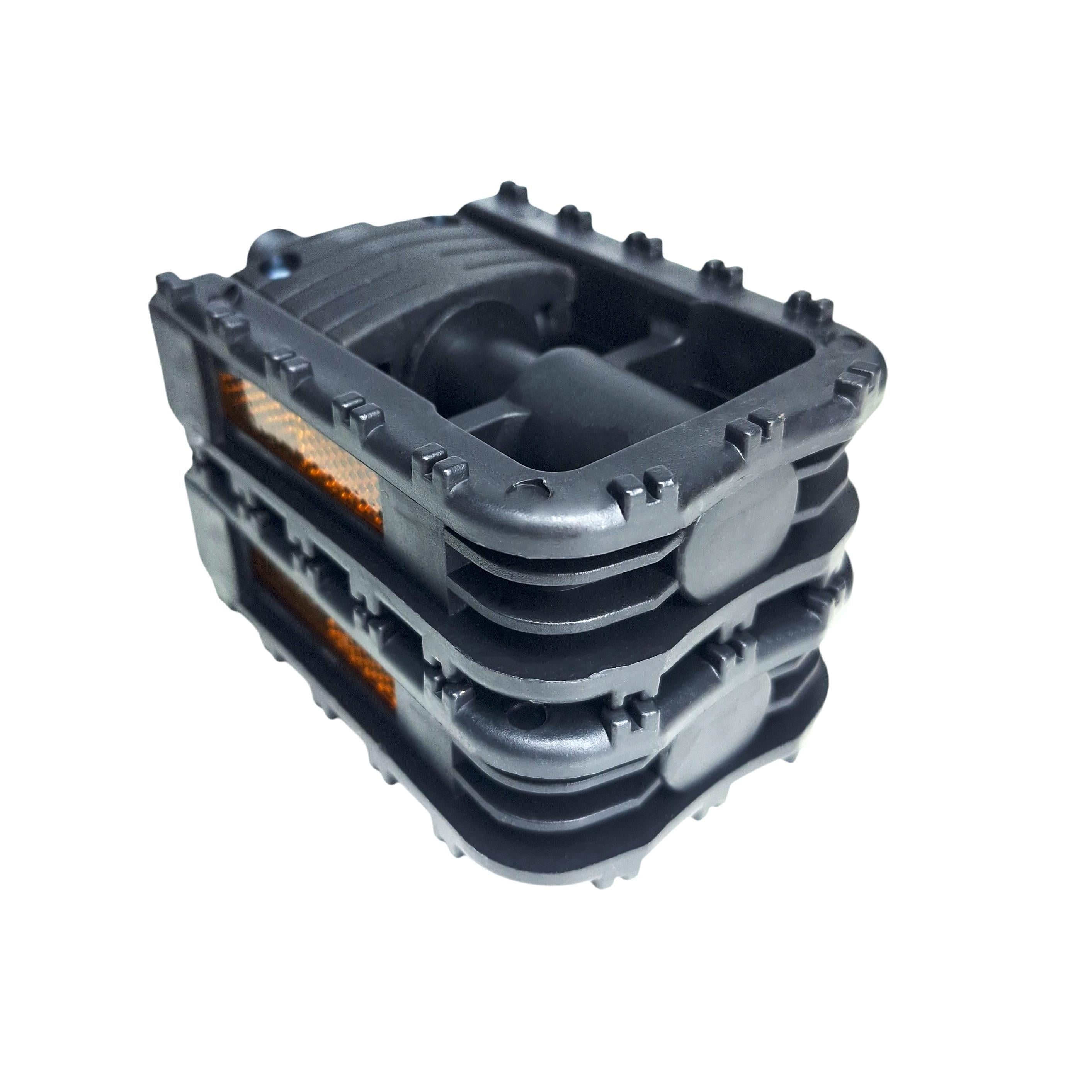 Педали велосипедные складные пластиковые PI KW-P223 на полимерных подшипниках Черный (G0001945)