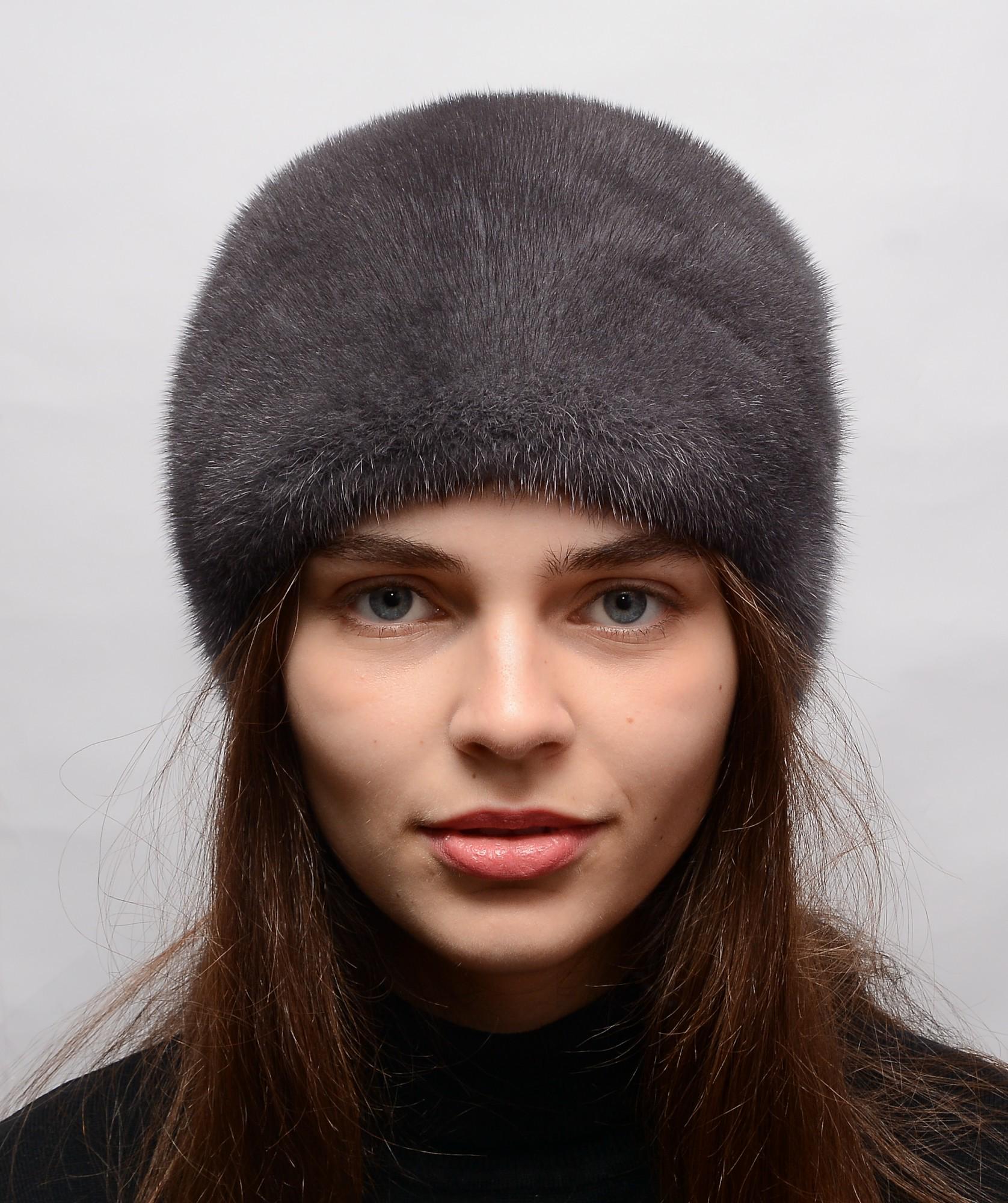 Женская кубанка Меховой стиль Конверт из натурального меха норки XL-XXL Ирис (063/В)