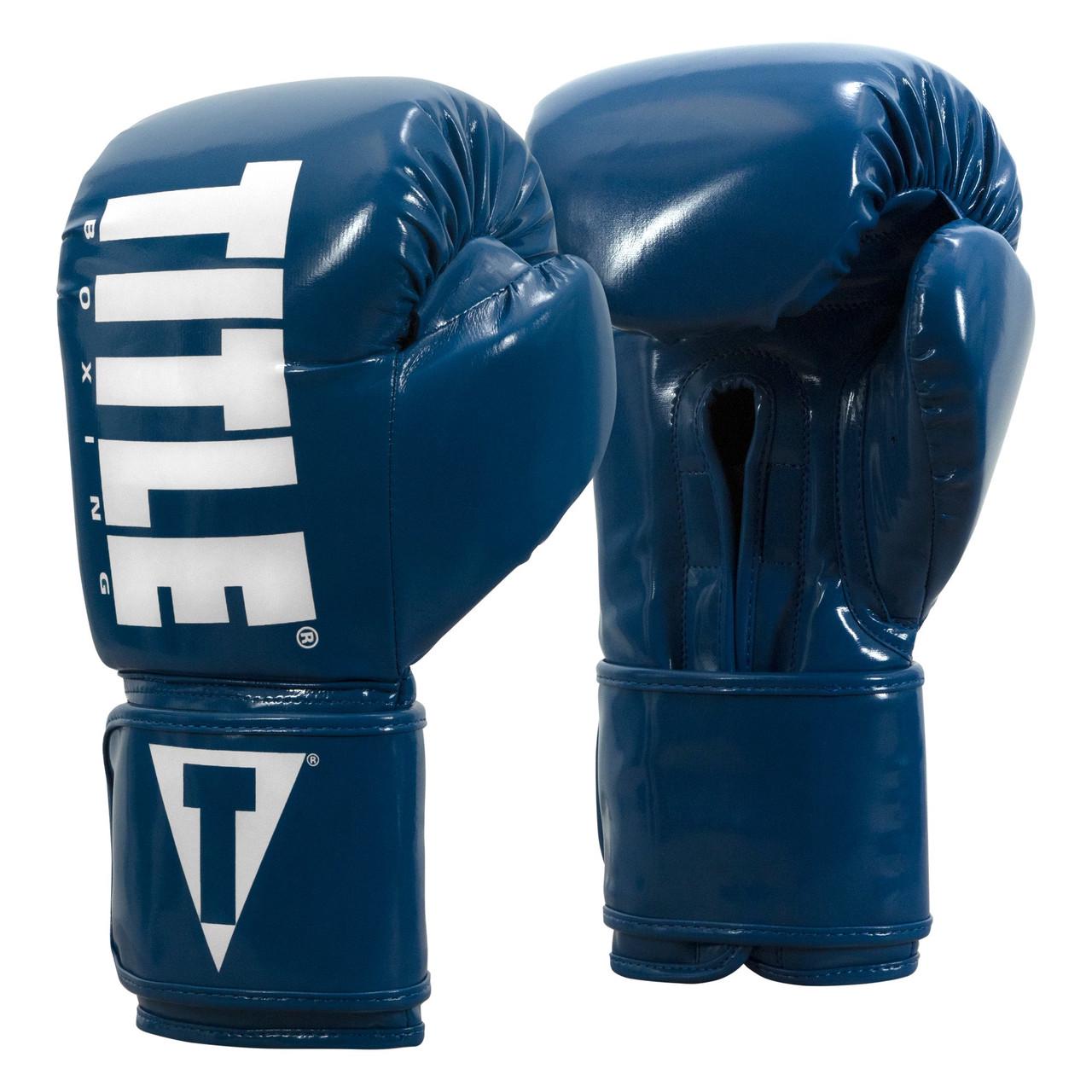 Боксерські рукавиці TITLE Boxing Inferno Intensity Elastic 16 oz Blue/White