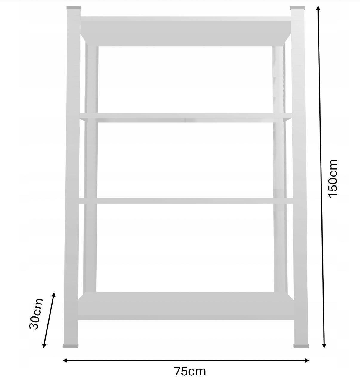 Стелаж металевий прямокутний до 50 кг на полицю 150х75х30 см (GWI1885-7) - фото 5