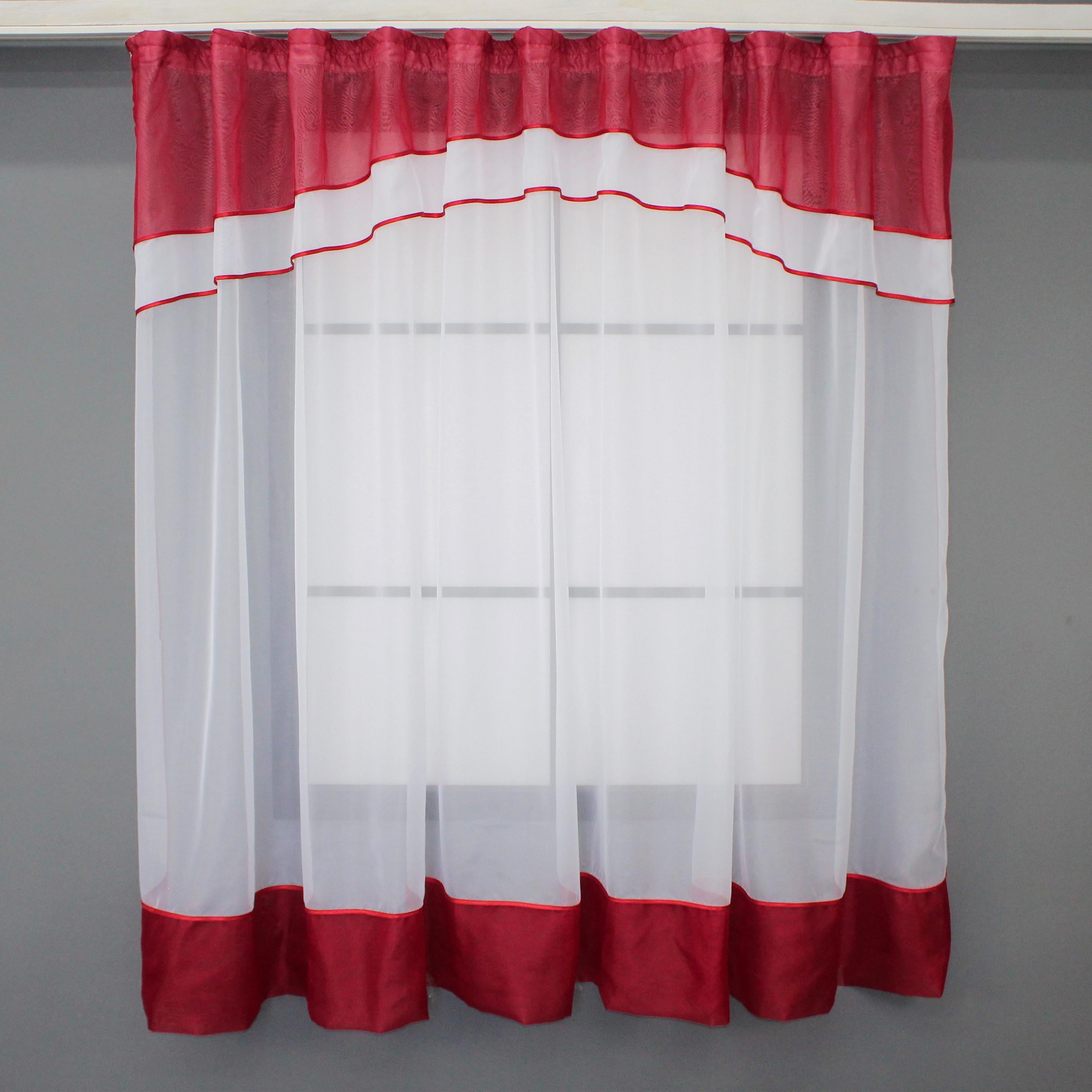 Гардина кухонная VR-Textil № 110к арка 270х170 см Белый/Красный (52-0646) Гардина кухонная VR-Textil № 110к арка 270х170 см Белый/Красный (52-0646)