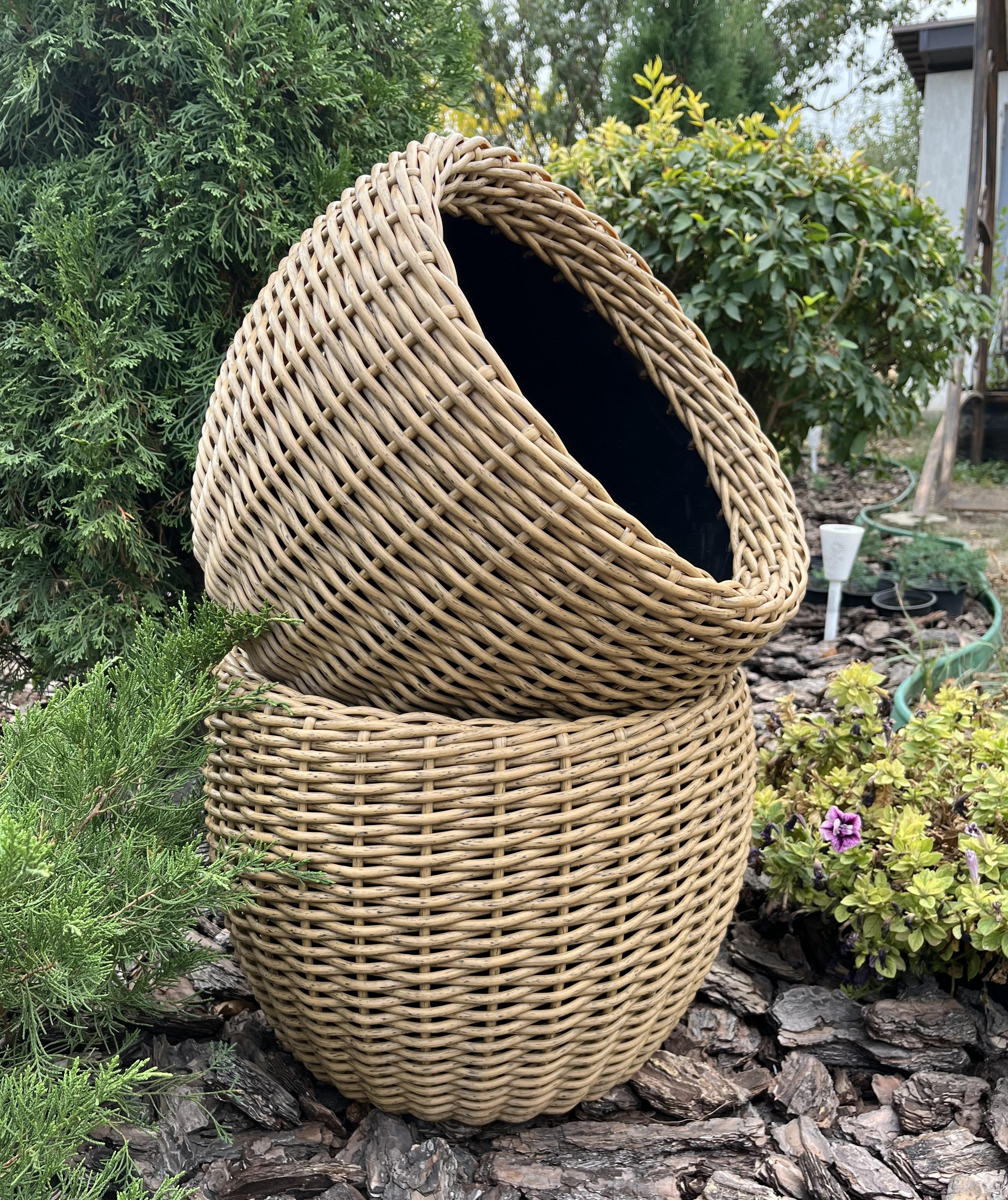 Кашпо кругле для квітів зі штучного ротанга 20 л Дерево (27927868) - фото 2 Кашпо кругле для квітів зі штучного ротанга 20 л Дерево (27927868) - фото 2