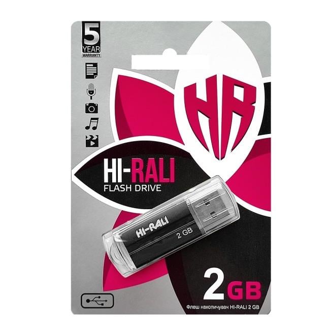 Флеш-накопичувач USB 2GB Hi-Rali Corsair серія Чорний