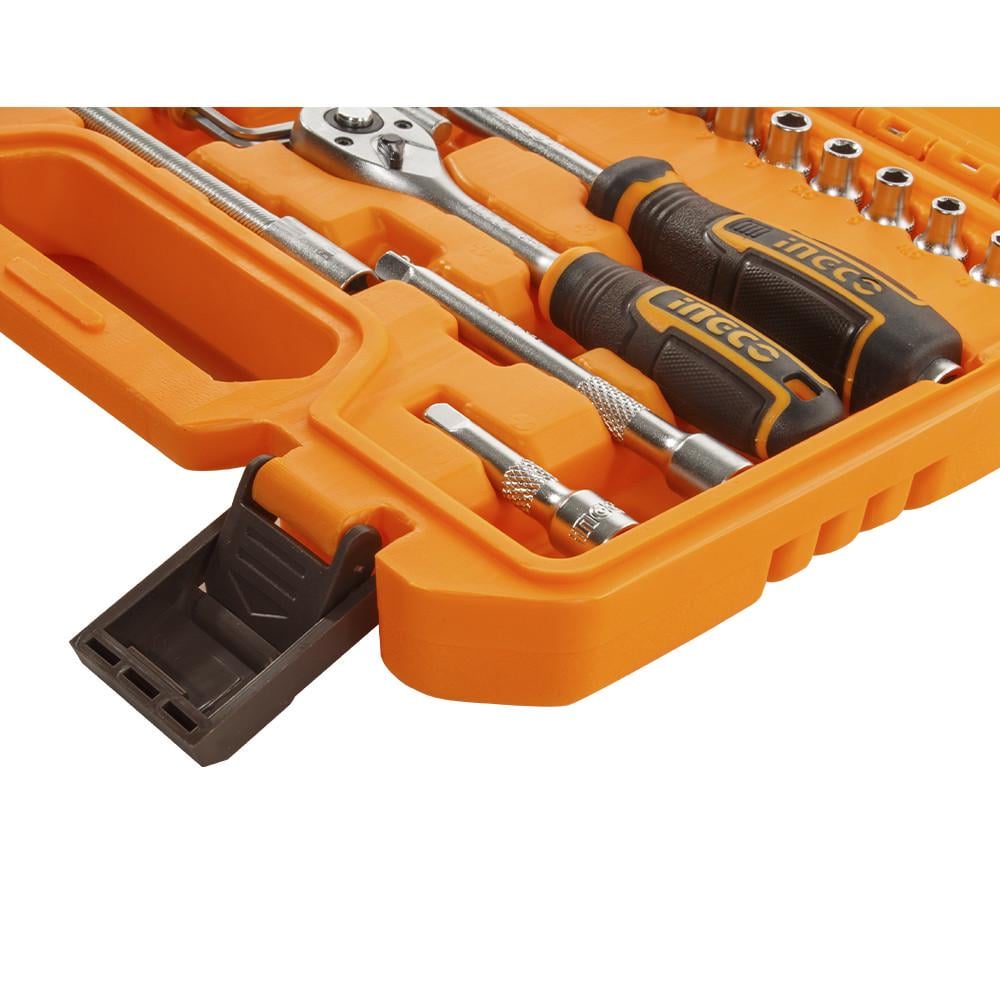 Набор торцевых головок INGCO INDUSTRIAL с трещоткой 1/4" 46 пр. (000212572) - фото 4 Набор торцевых головок INGCO INDUSTRIAL с трещоткой 1/4" 46 пр. (000212572) - фото 4