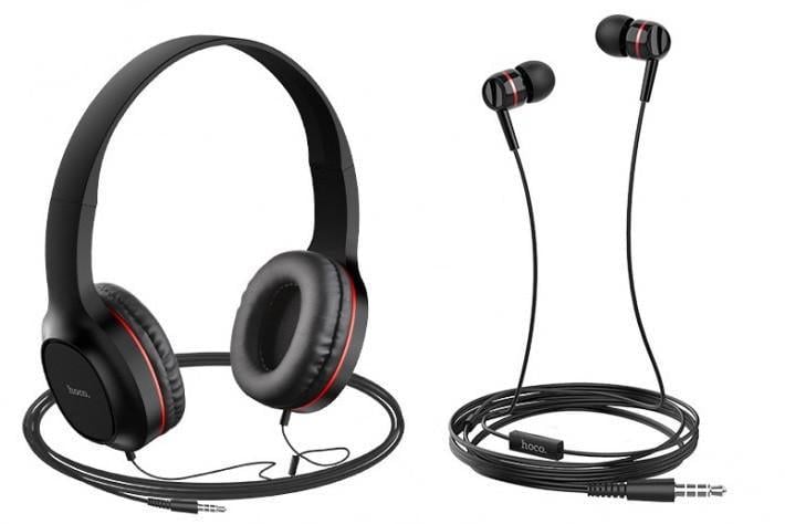 Наушники набор Hoco Enlighten W24 50 мВт 2в1 Black/Red (533611)