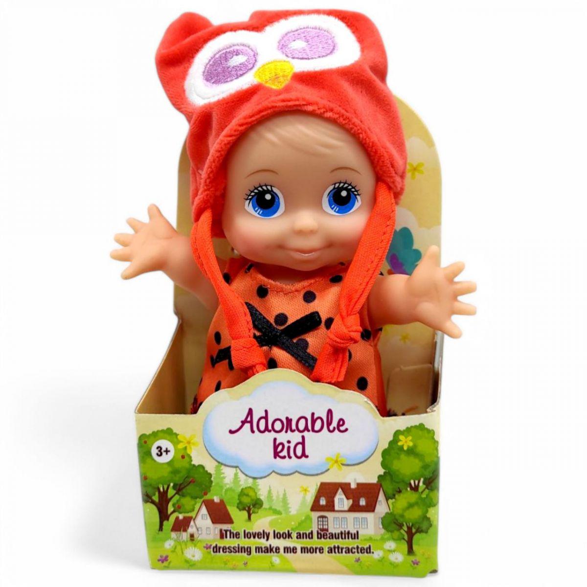 Кукла-пупс в шапочке 13 см Оранжевый (263796)