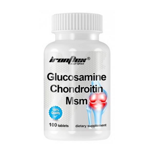 Комплекс для суставов и связок IronFlex Glucosamine & Chondroitin with MSM 100 капс. (19257-01) Комплекс для суставов и связок IronFlex Glucosamine & Chondroitin with MSM 100 капс. (19257-01)
