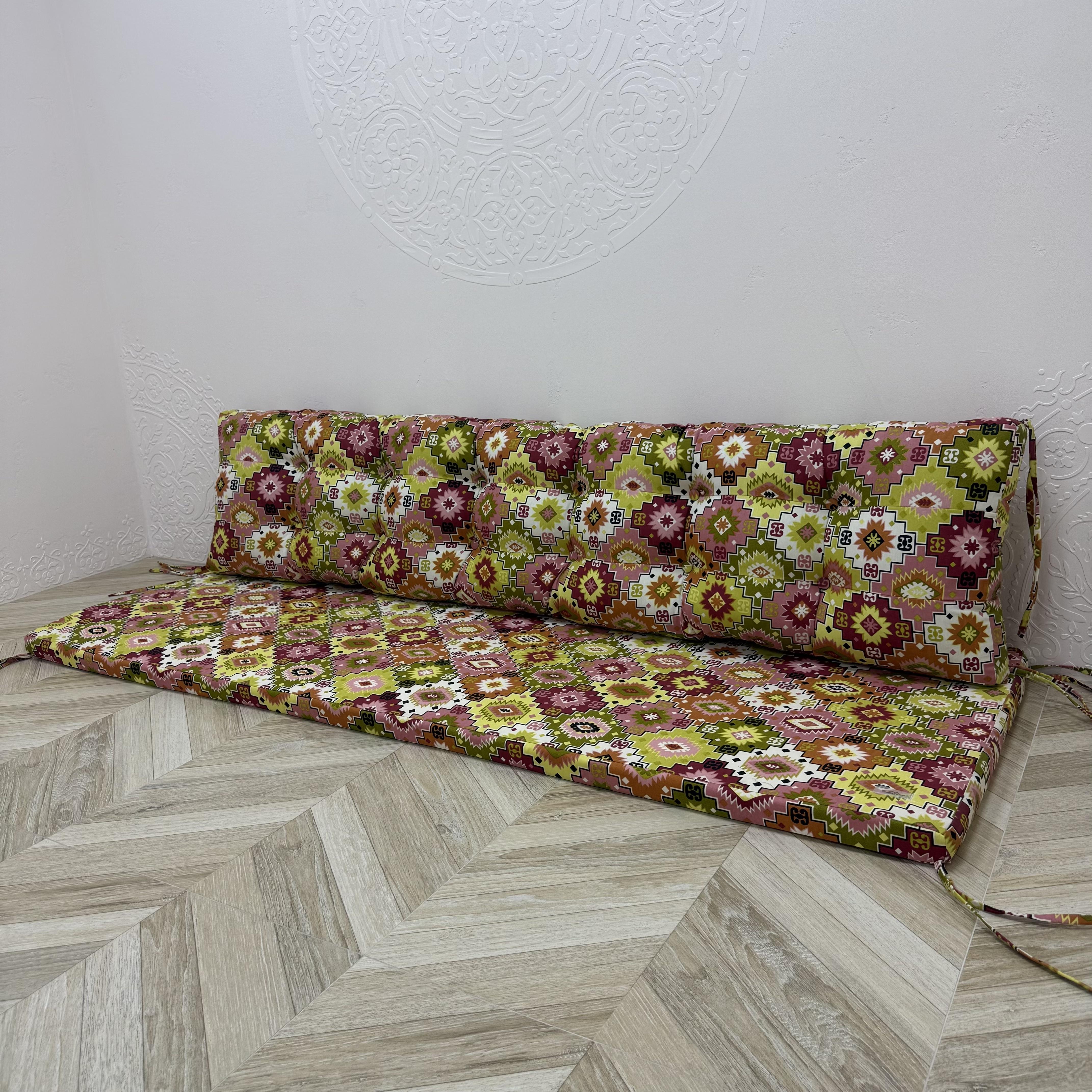 Комплект матрас со спинкой Comfort Home Carpet на поддоны/качели/каркасы/садовую мебель панама 160х60х40х8 см