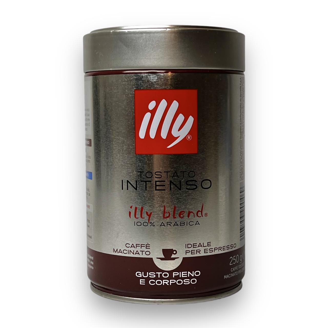 Кава мелена illy tostato intenso espresso 100% арабіка для еспрессо машин ж/б 250 г (1891304714)
