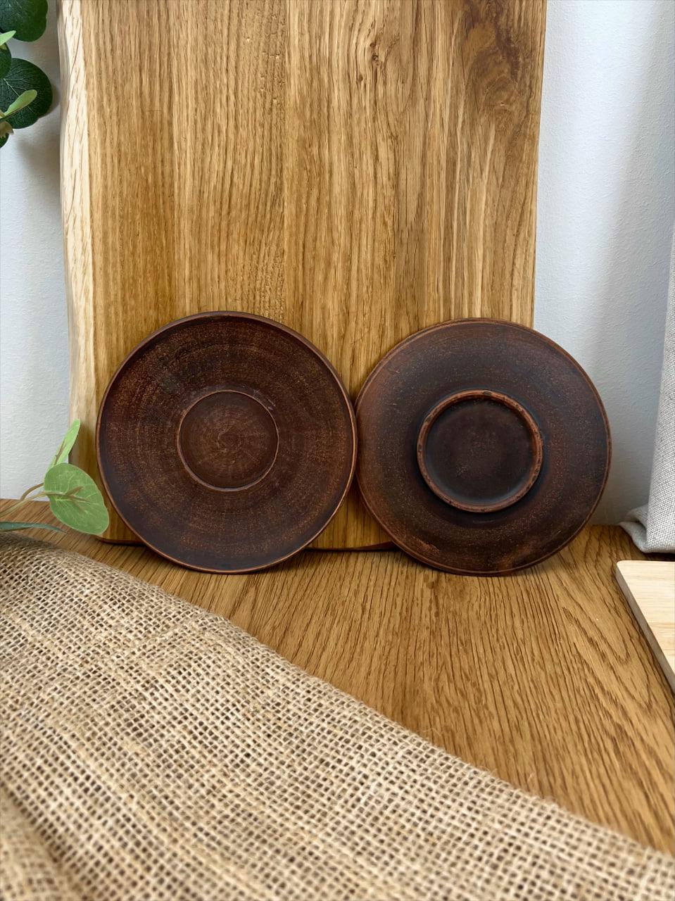 Блюдо для чашки керамическое глиняное (3003-41) - фото 3 Блюдо для чашки керамическое глиняное (3003-41) - фото 3