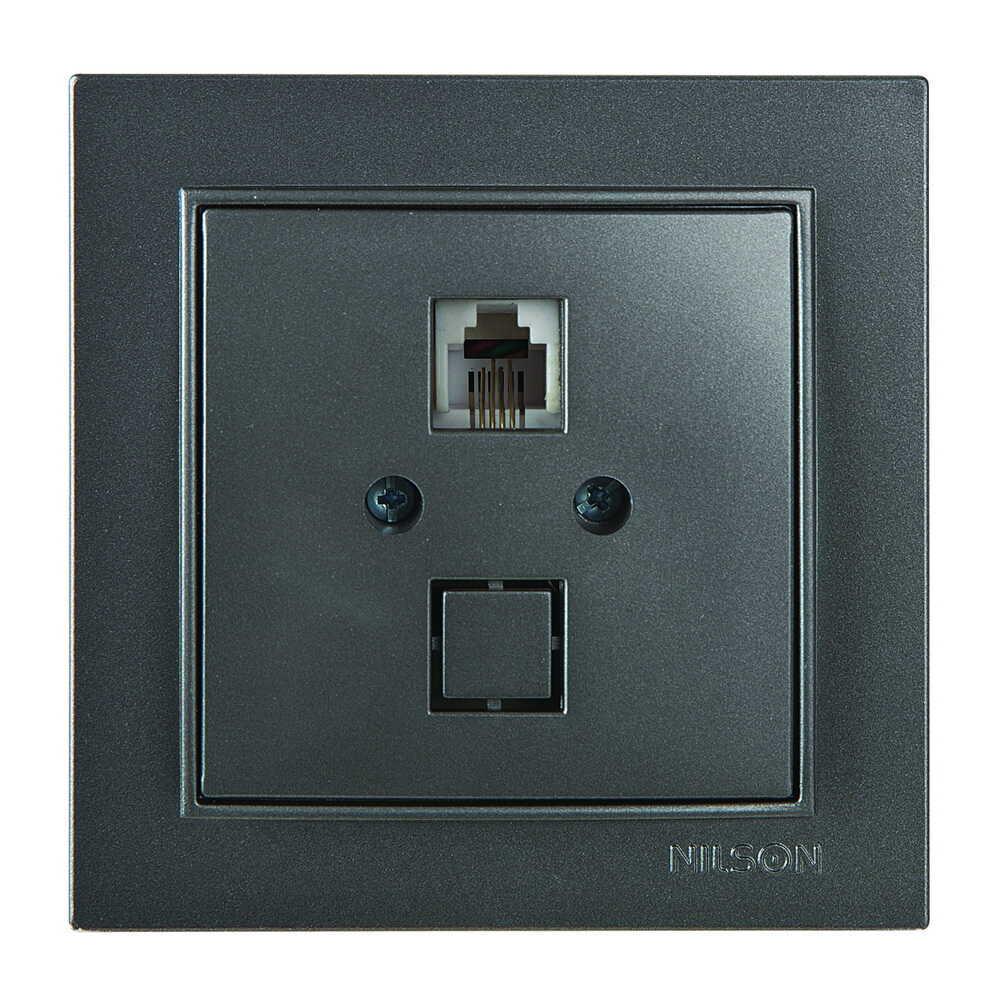 Розетка Nilson Thor телефонная Антрацит (27161040)