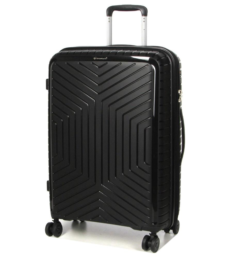 Чемодан средний полипропилен с расширением Snowball 20103 M 67,5х47,5х26,5 см 71/12 л Черный