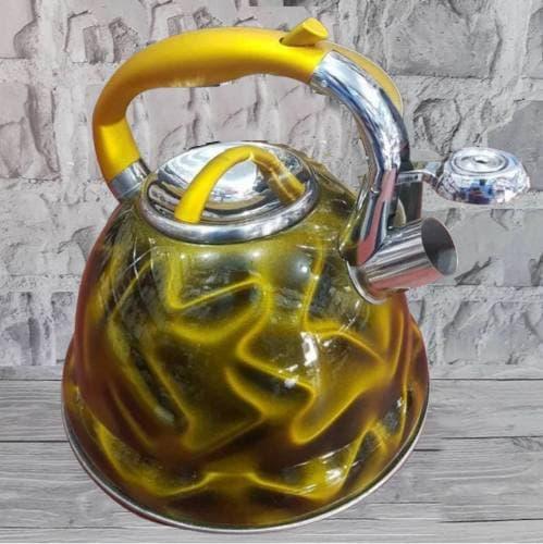 Чайник зі свистком для індукційних плит Edenberg EB-1911 з нержавіючої сталі 3 л Жовтий (2530556615) - фото 2 Чайник зі свистком для індукційних плит Edenberg EB-1911 з нержавіючої сталі 3 л Жовтий (2530556615) - фото 2