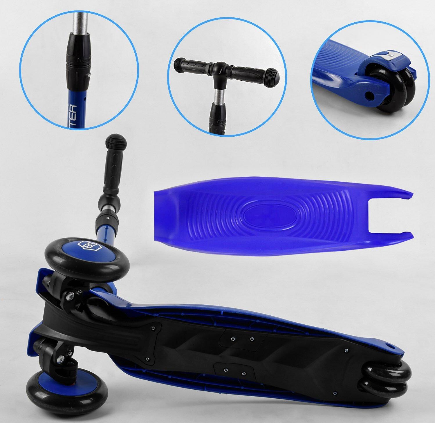 Самокат-велобіг триколісний Best Scooter 3в1 Синій (27018) - фото 4 Самокат-велобіг триколісний Best Scooter 3в1 Синій (27018) - фото 4