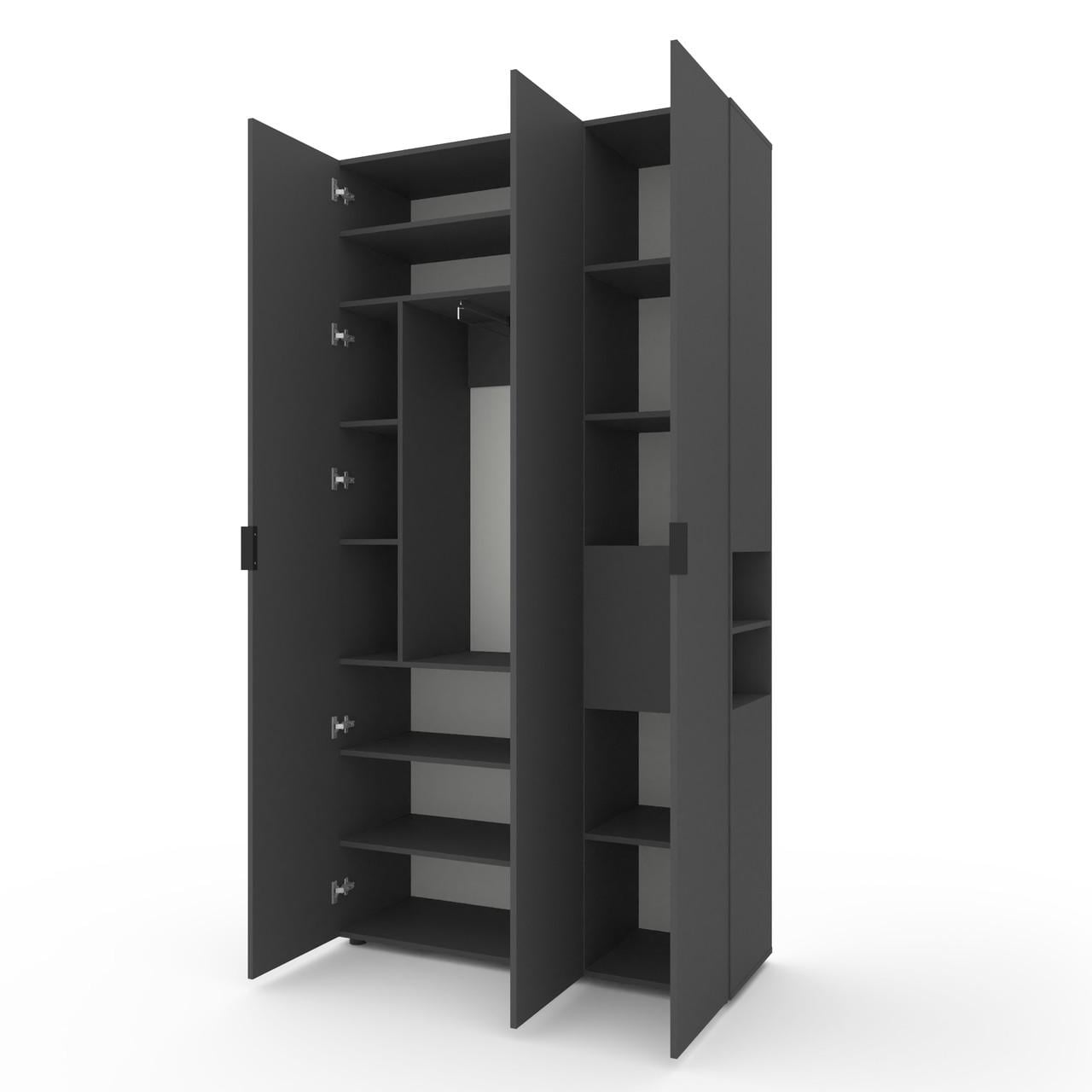 Шкаф Metkas Home A015R ЛДСП 1200x420x2300 мм Антрацитовый Шкаф Metkas Home A015R ЛДСП 1200x420x2300 мм Антрацитовый