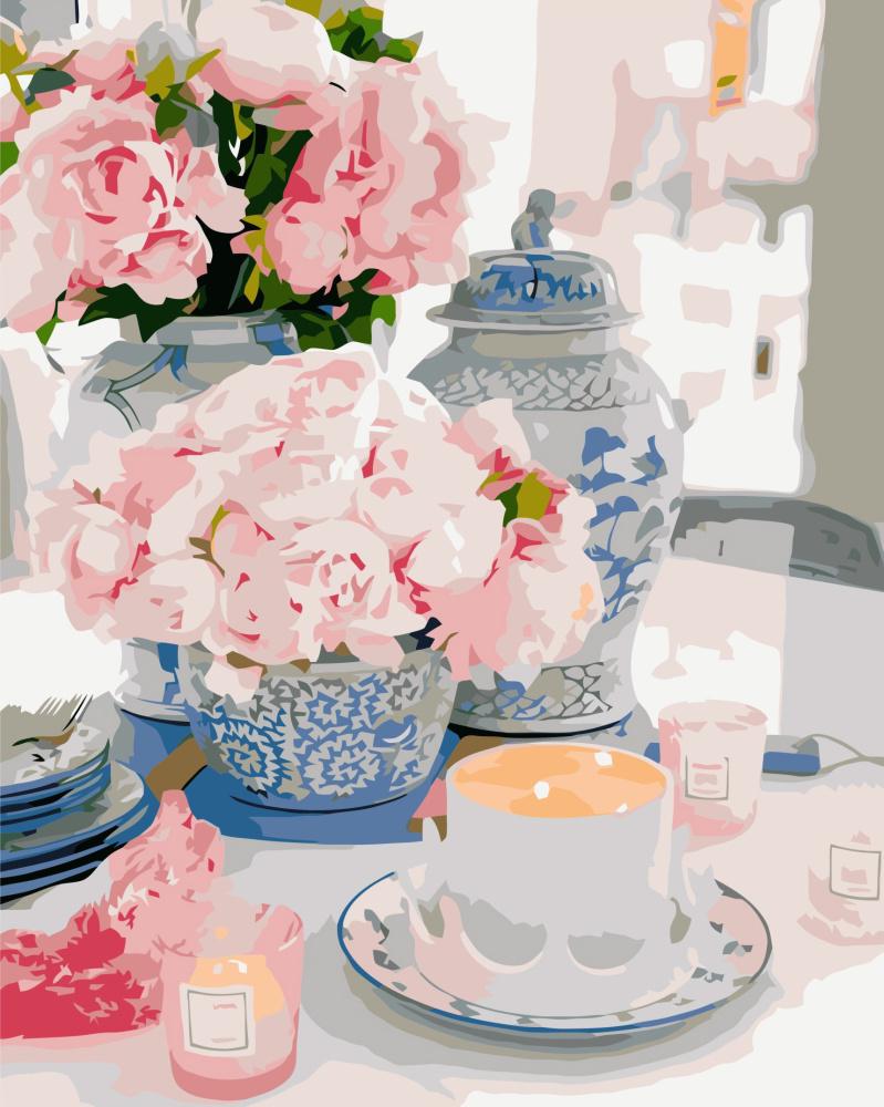 Картина по номерам Strateg Премиум Удивительное утро с лаком 40х50 см (VA-3399)