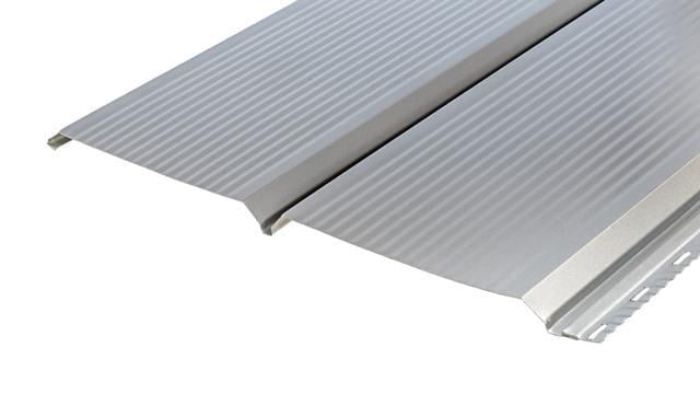 Сайдинг металлический 370х1000 мм под доску глянцевый RAL 9006 Металлик серый