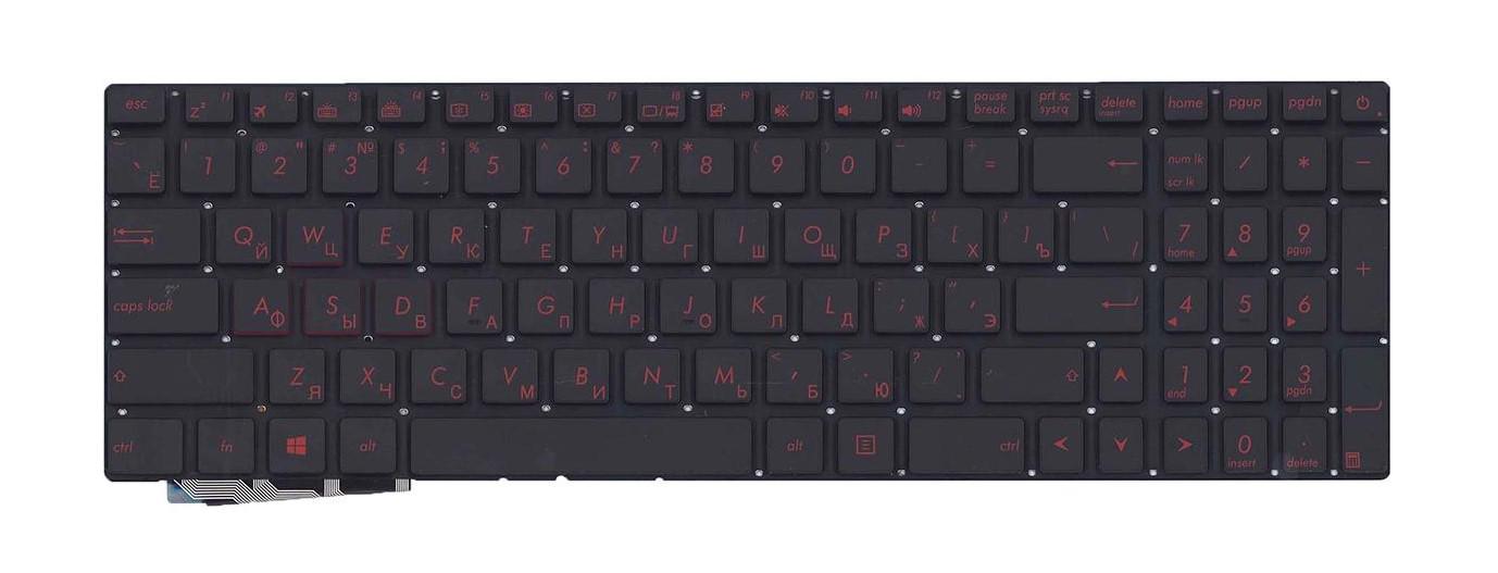 Клавиатура для ноутбука Asus G771 G771JMC с подсветкой клавиш матовая (0KNB0-662CRU00)