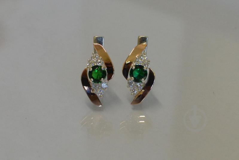 Серьги серебряные Sil 092s-2 Зеленый (Sil-966)
