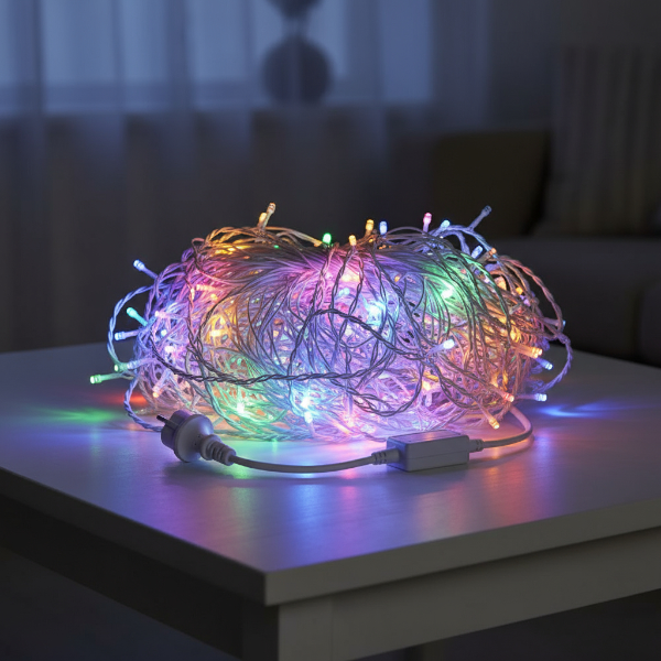 Гирлянда сетевая Бахрома уличная 50 м 840 LED диодов от сети белый провод цвет света Разноцветный (50MWML) Гирлянда сетевая Бахрома уличная 50 м 840 LED диодов от сети белый провод цвет света Разноцветный (50MWML)