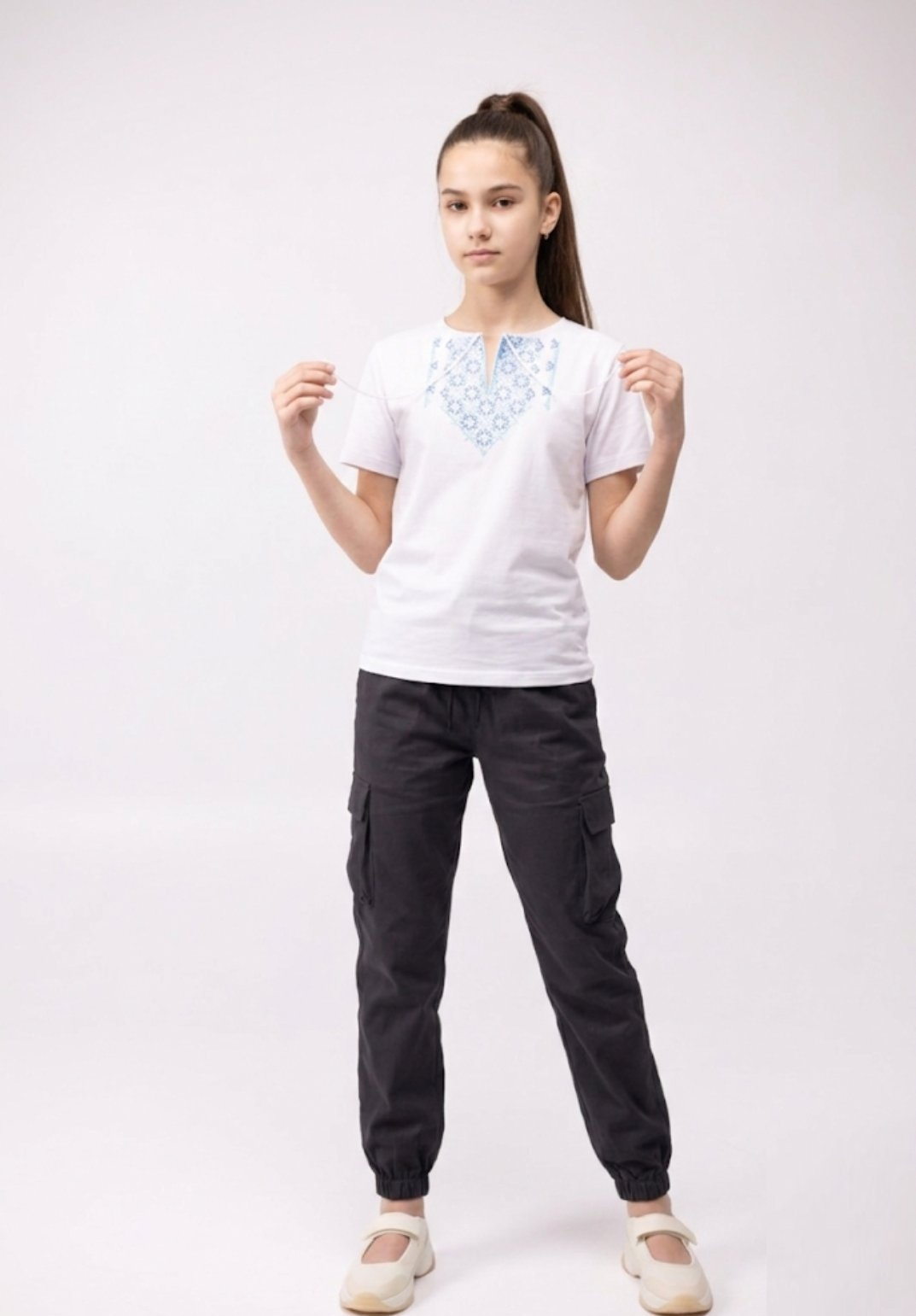 Джогери дитячі на дівчинку демісезонні р. 140 Графітовий (джграфіт-140д2)