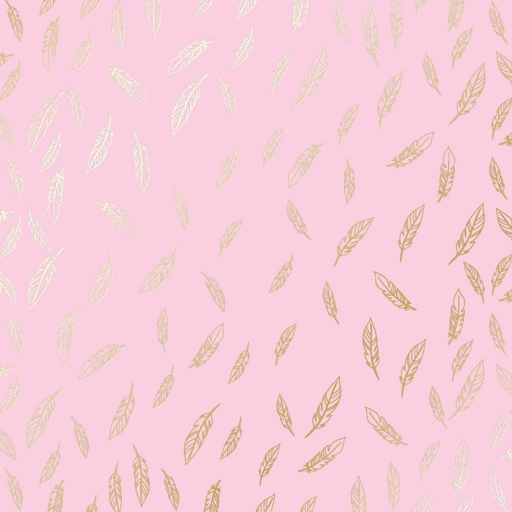 Лист бумаги односторонний Golden Feather с фольгированием 30,5х30,5 см Pink