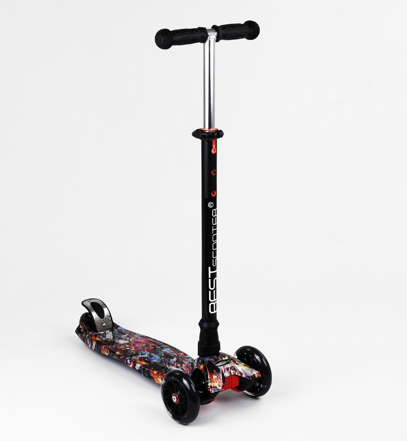 Самокат Maxi Best Scooter 4 колеса PU свет трубка руля алюминиевая Multicolor (99642)