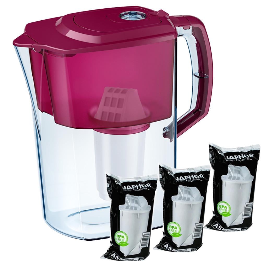 Фильтр-кувшин Аквафор Атлант три модуля А5 Вишневый (2311738681)